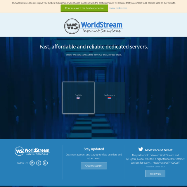 Скриншот Worldstream.nl
