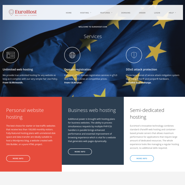Скриншот Eurohost